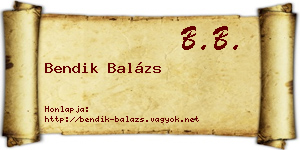 Bendik Balázs névjegykártya