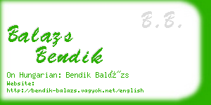 balazs bendik business card